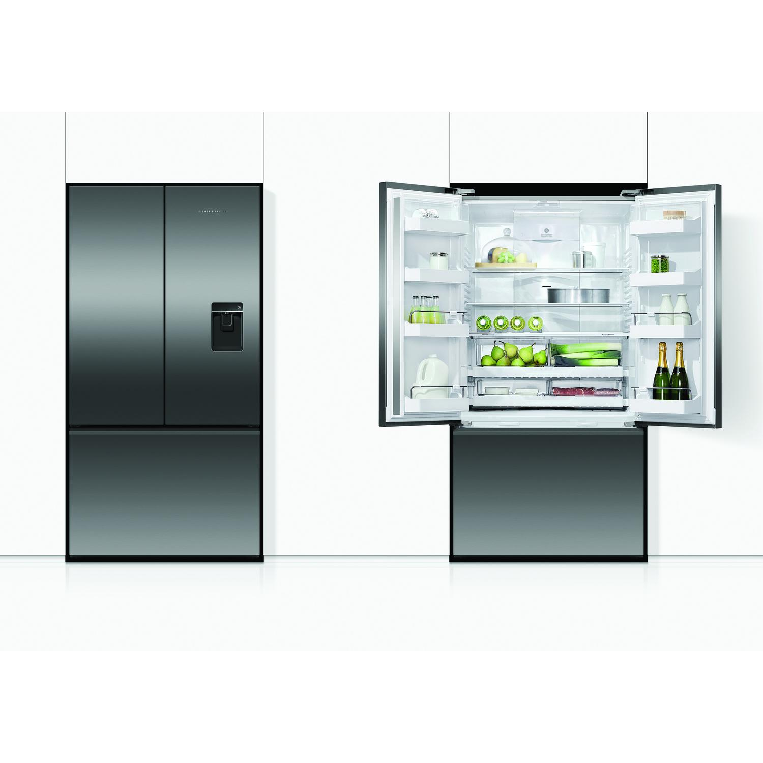 Fisher & Paykel RF540ANUB6 90cm Frost Free American Fridge Freezer - Black Stainless Steel full image