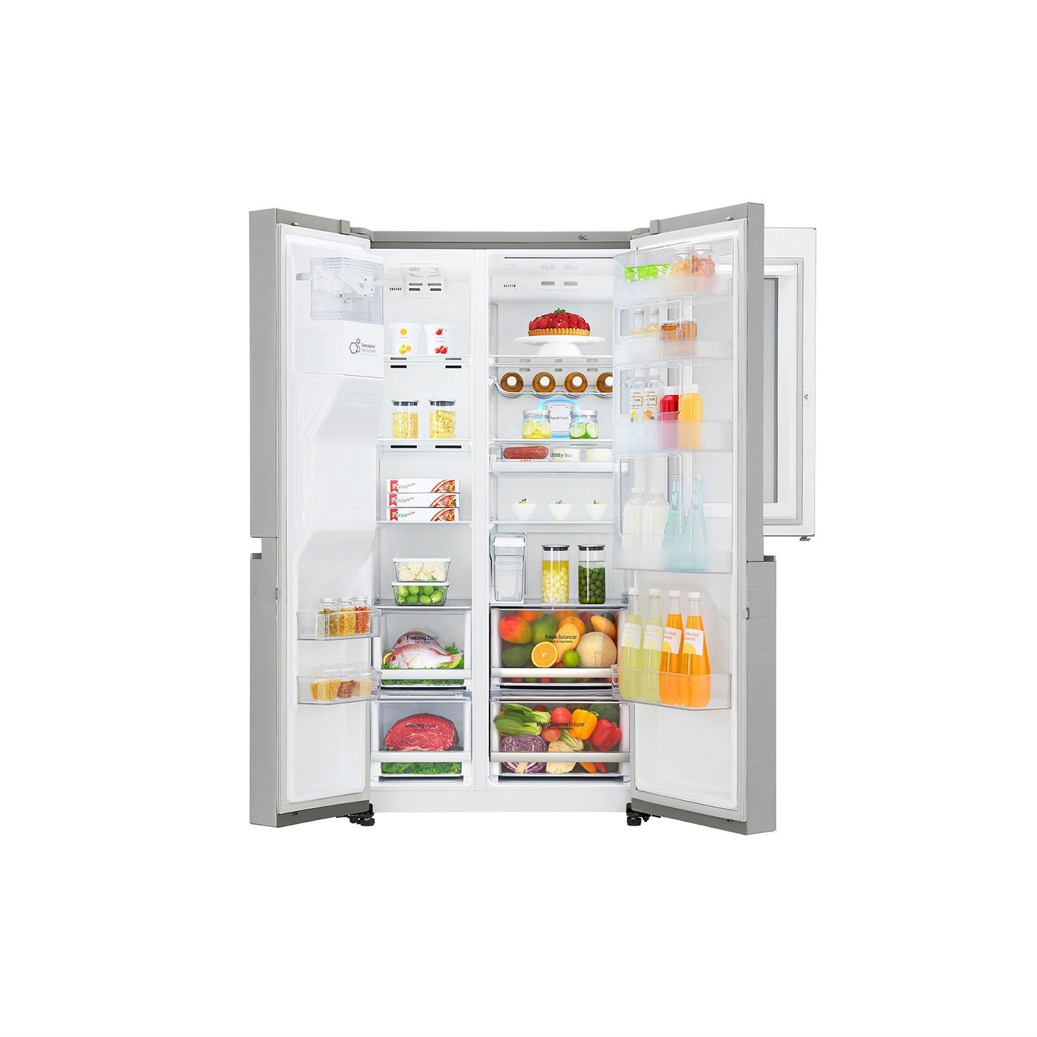 LG ELECTRONICS InstaView Door-in-Door American Style Fridge Freezer - PREMIUM STEEL - A++ Energy Rated - 3