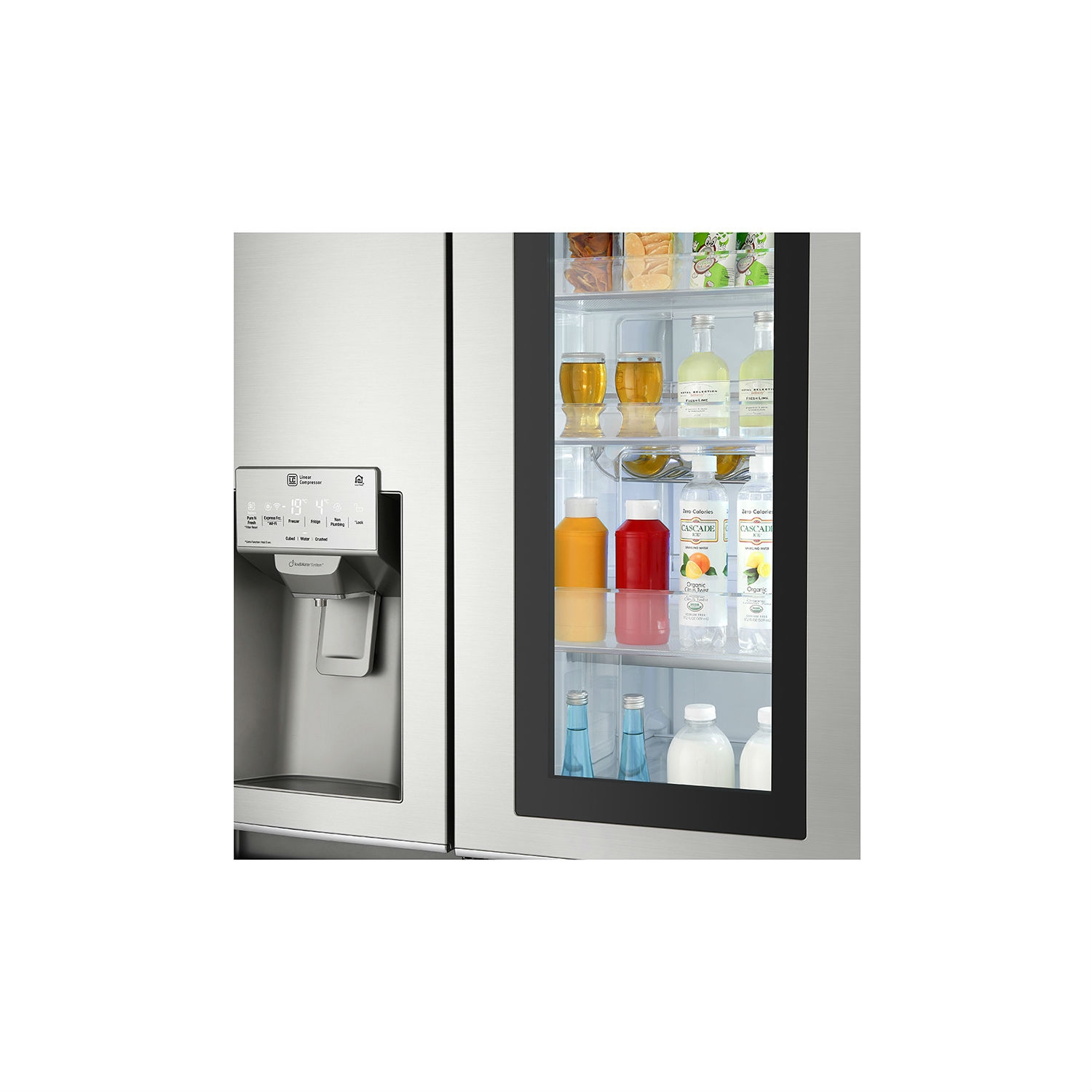 LG ELECTRONICS InstaView Door-in-Door American Style Fridge Freezer - PREMIUM STEEL - A++ Energy Rated - 2