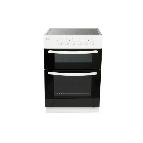 Haden HE60DOMW 60.5cm Double Oven with Ceramic Hob - White
