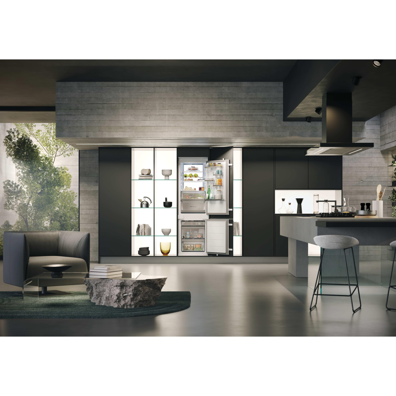 Haier HBW7518CTK Built In 70/30 Combi Fridge Freezer full image