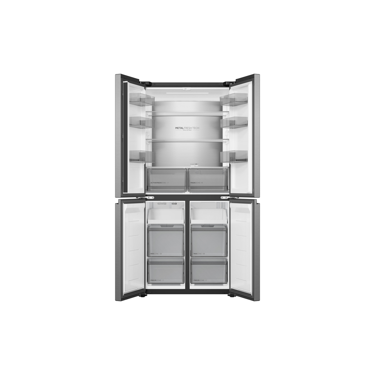 Haier HCR58S18DNMM 60/40 Total No Frost Fridge Freezer - Inox full image