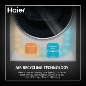 Haier HD90-A3959 9kg Heat Pump Tumble Dryer - White - 1