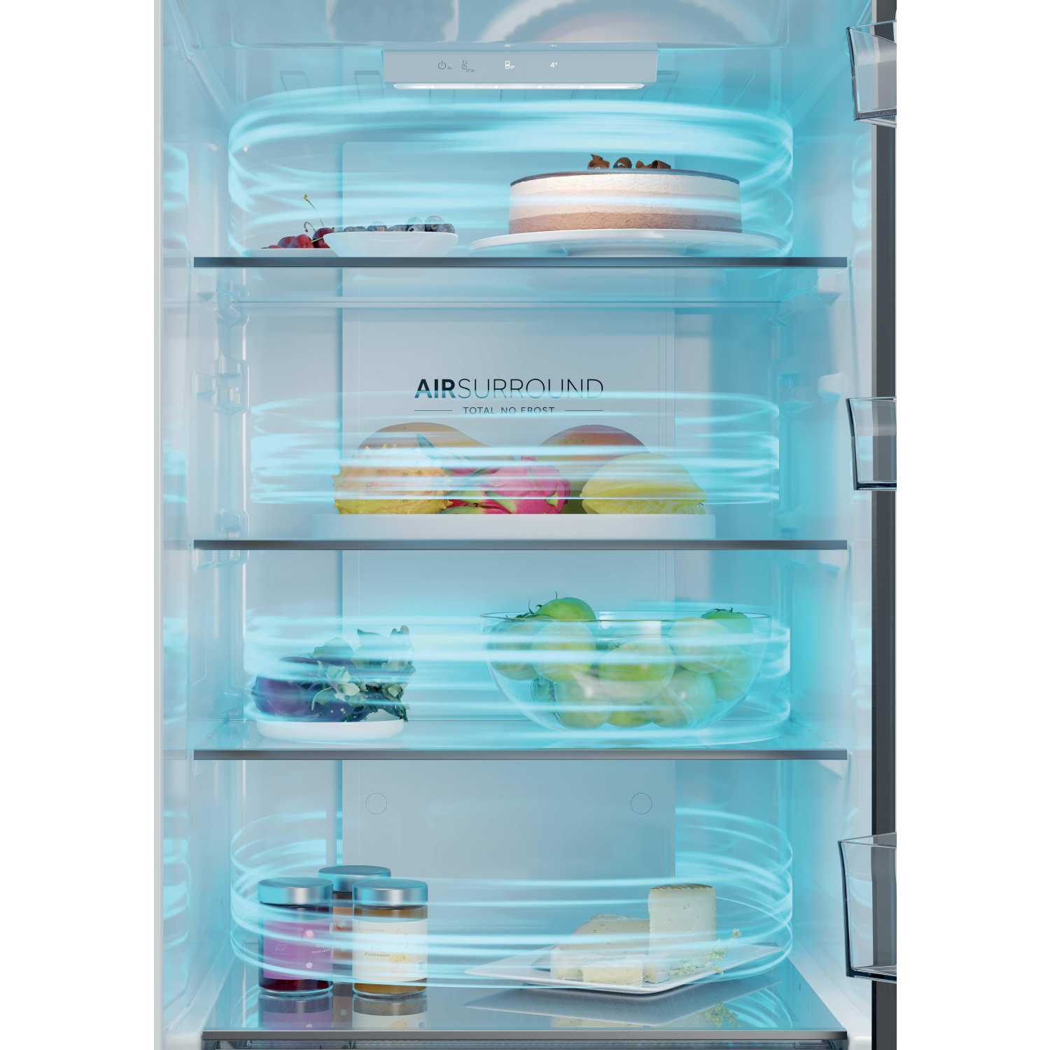 Haier 2D 60 Series 3 HDPR3618DNPK 355L Total No Frost Fridge Freezer - Stainless Steel full image