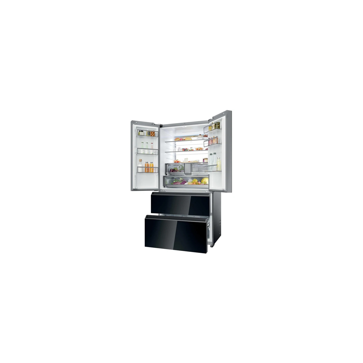 Haier HFR79F19DFGB  No Frost Multi-Door Fridge Freezer - Glass Inox Look full image