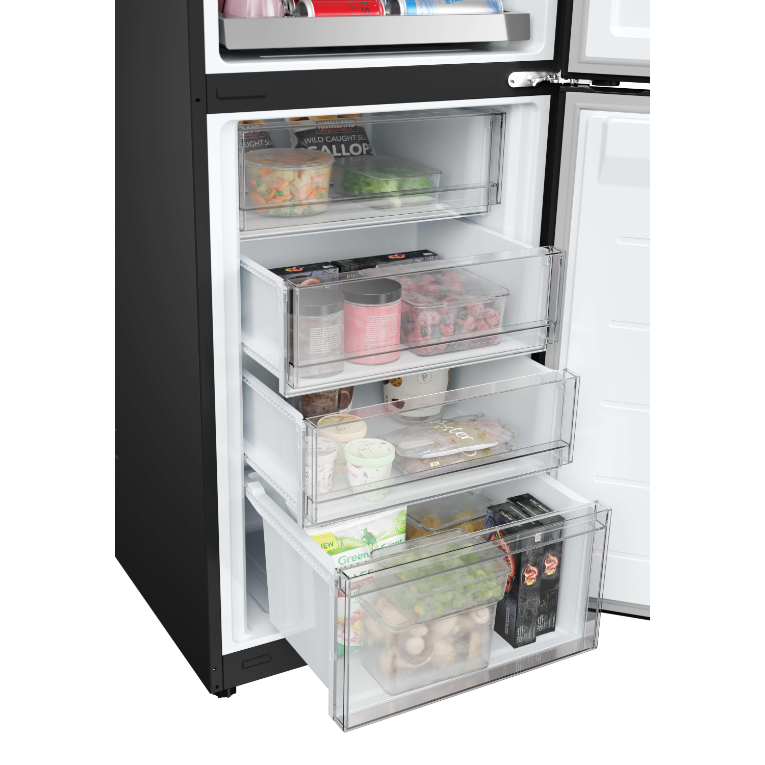 Hoover HONCQ3T518ENTK Total No Frost Fridge Freezer - Black full image