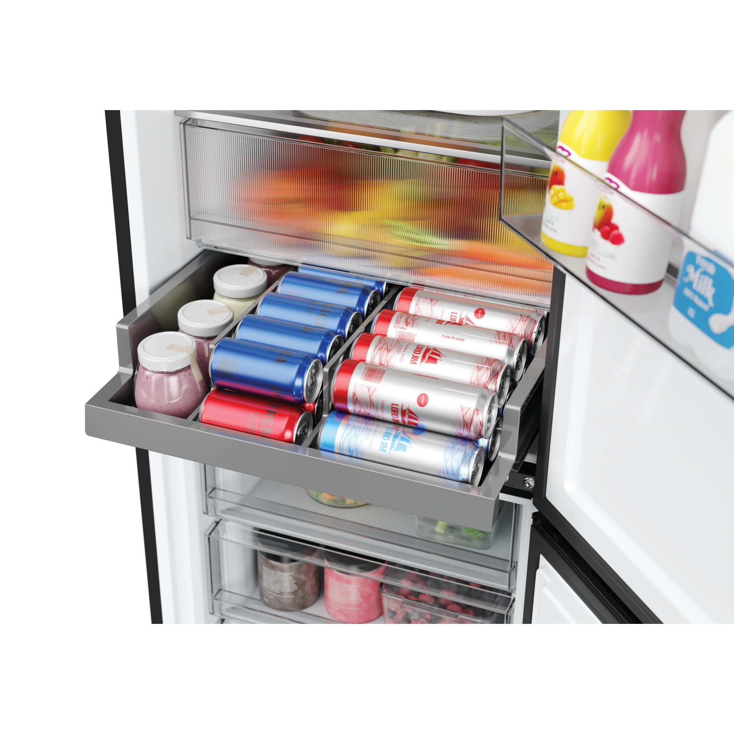 Hoover HONCQ3T518ENTK Total No Frost Fridge Freezer - Black full image