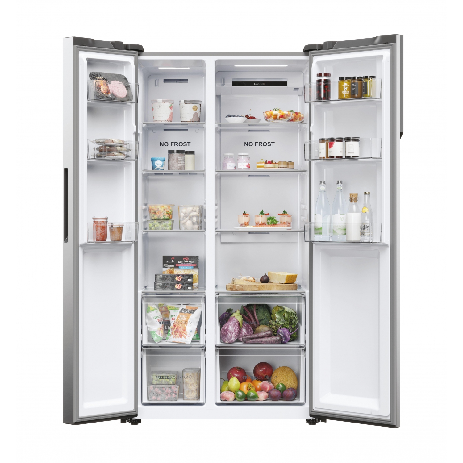 Haier HSR5918DNMP 90.5cm Total No Frost Fridge Freezer - Pt. Inox full image