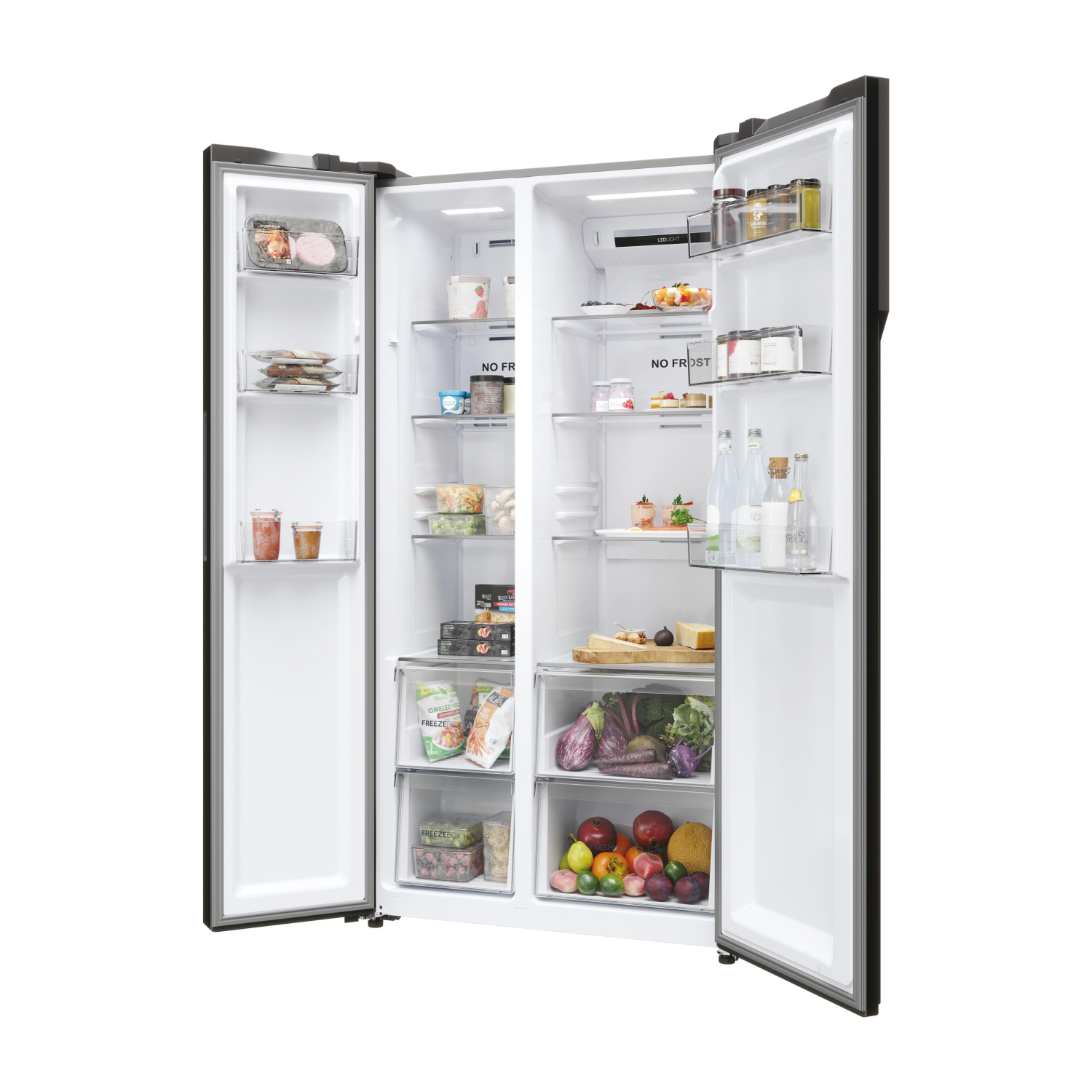 Haier HSR5918DNMP 90.5cm Total No Frost Fridge Freezer - Pt. Inox full image
