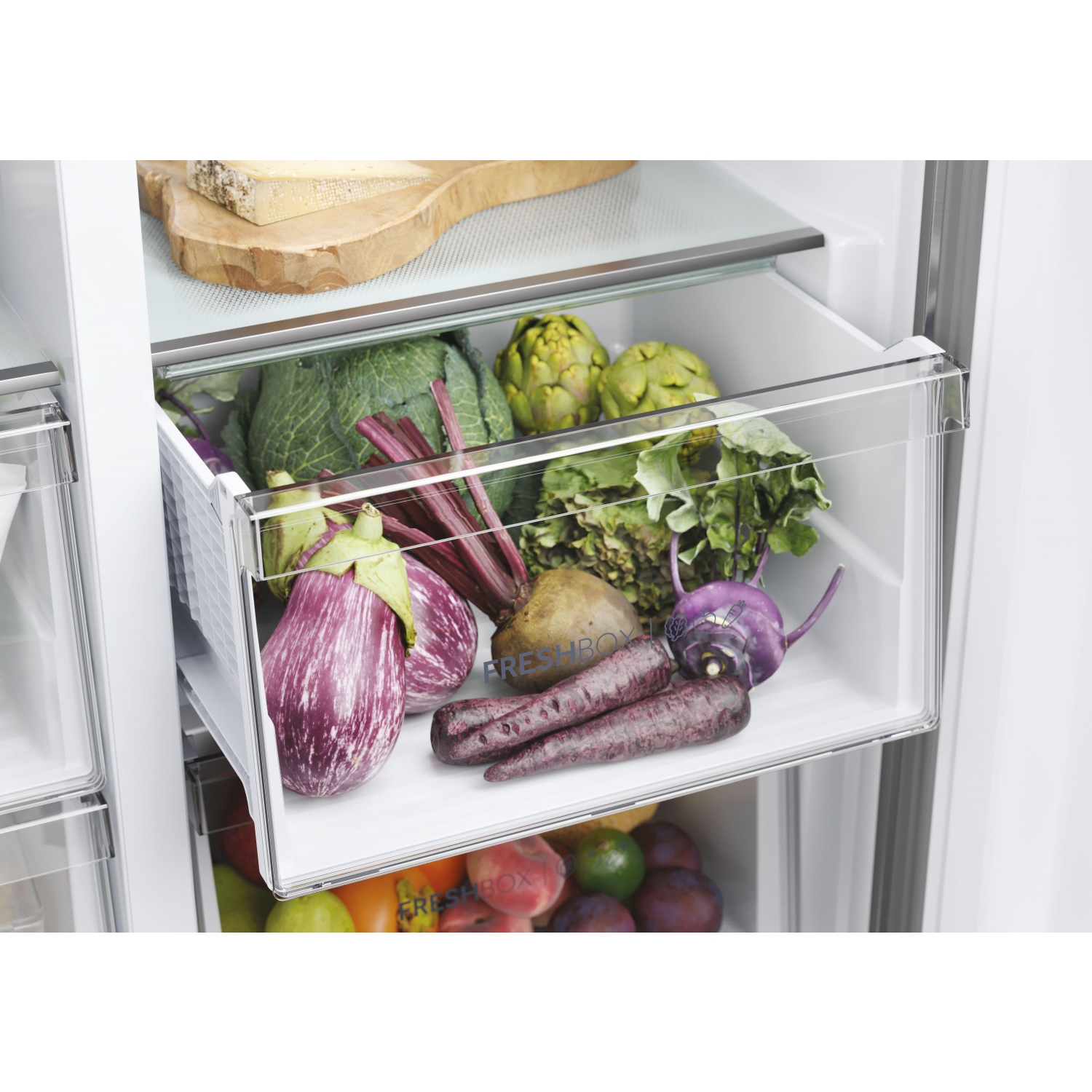 Haier HSR5918DNMP 90.5cm Total No Frost Fridge Freezer - Pt. Inox full image