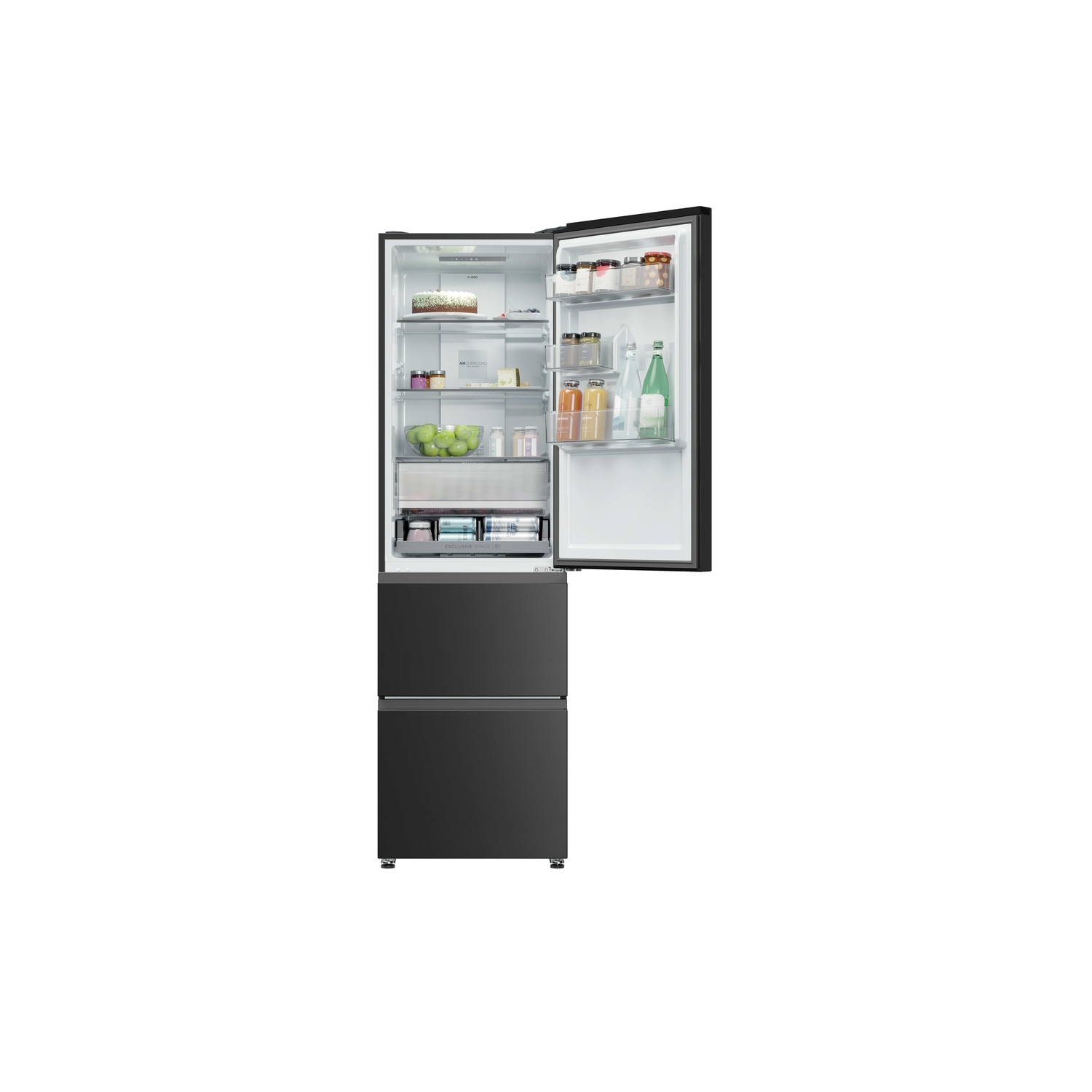 Haier HTR3518ENMTK 60/40 Fridge Freezer - Black full image