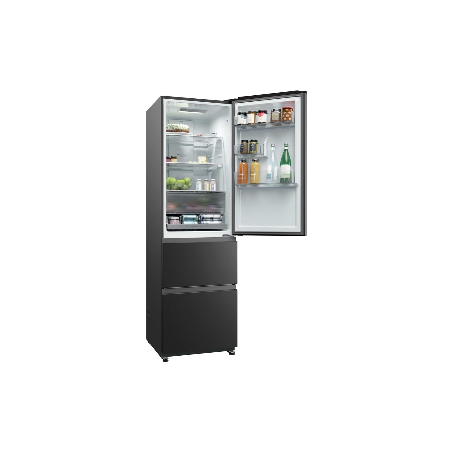 Haier HTR3518ENMTK 60/40 Fridge Freezer - Black full image