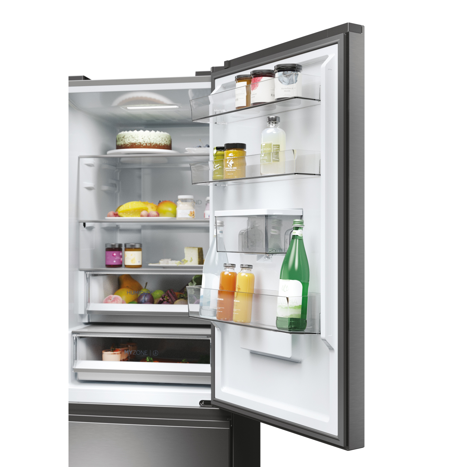 Haier HTW5618EWMG 60/40 Fridge Freezer - Silver full image