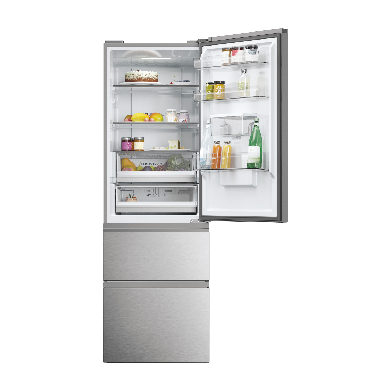 Haier HTW5618EWMG 60/40 Fridge Freezer - Silver full image