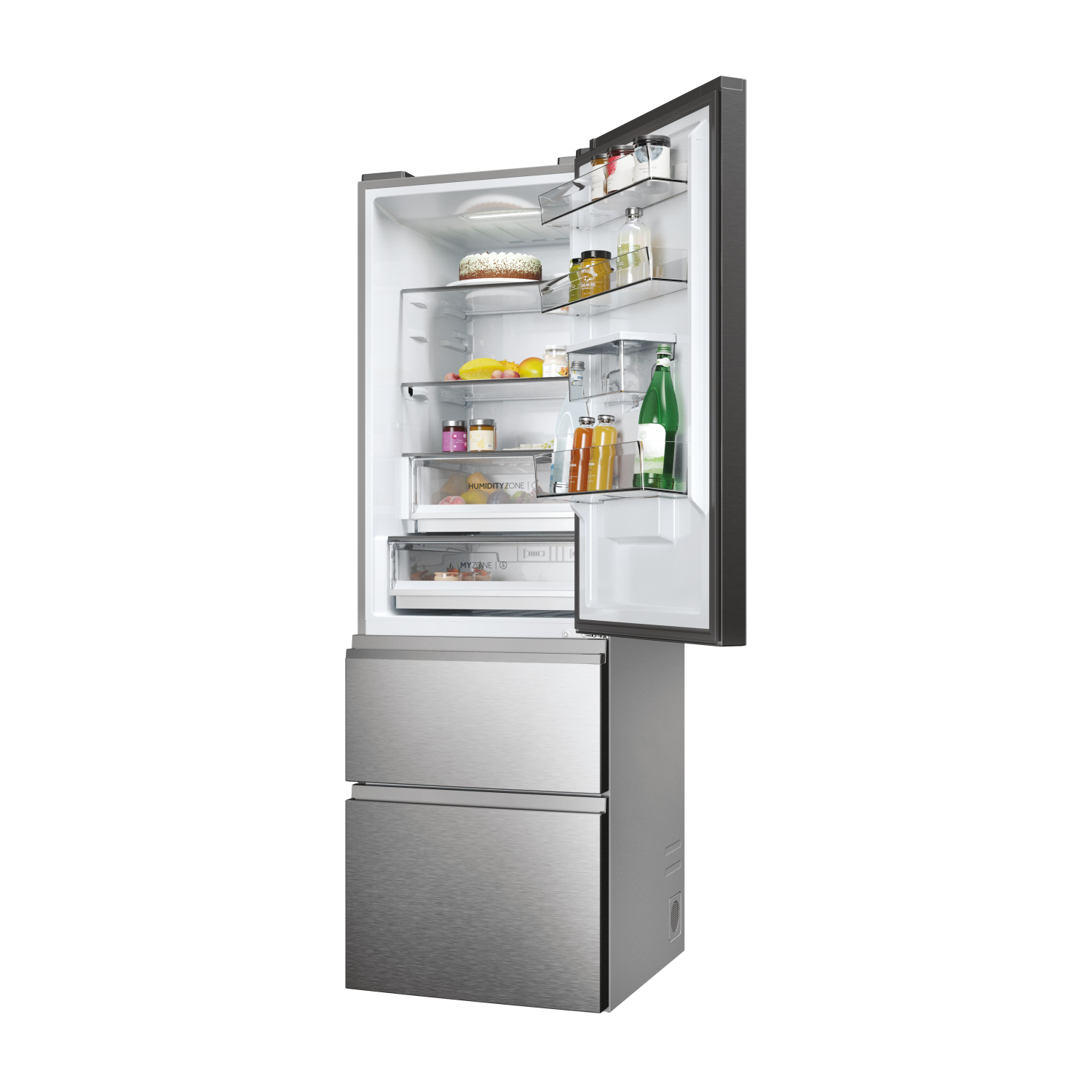 Haier HTW5618EWMG 60/40 Fridge Freezer - Silver full image