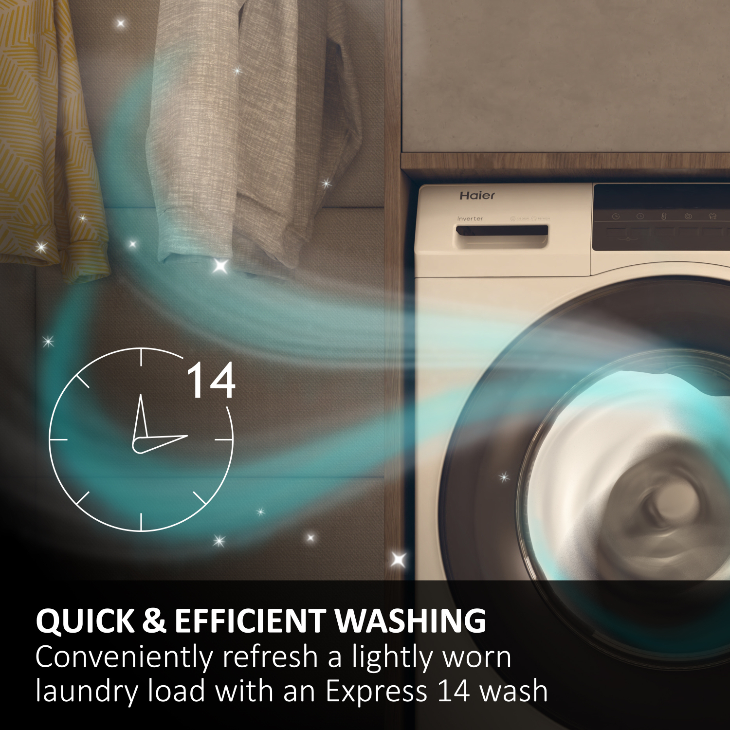 Haier HW100BP14357GUUK 10kg 1400 Spin Washing Machine - Graphite full image