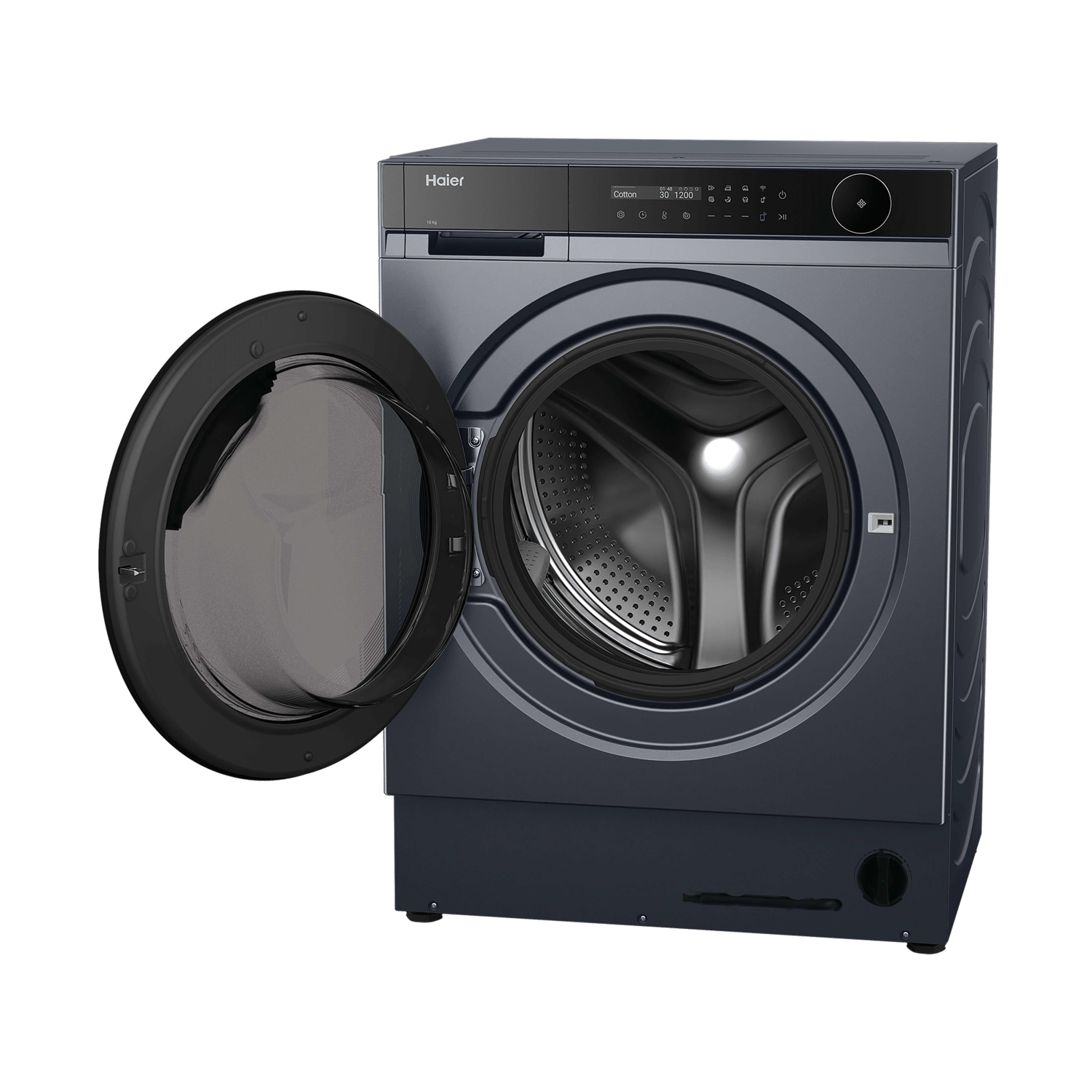 Haier HWB100B14858GUUK 10kg 1400 Spin Built In Washing Machine - Graphite & Black full image