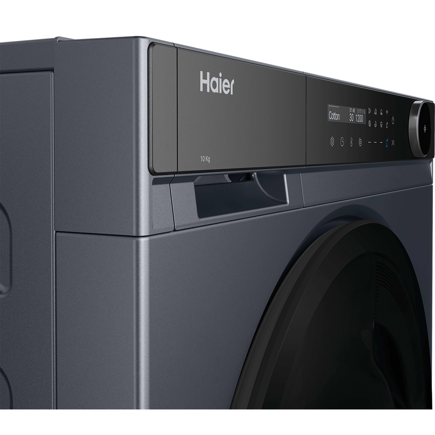 Haier HWB100B14858GUUK 10kg 1400 Spin Built In Washing Machine - Graphite & Black full image