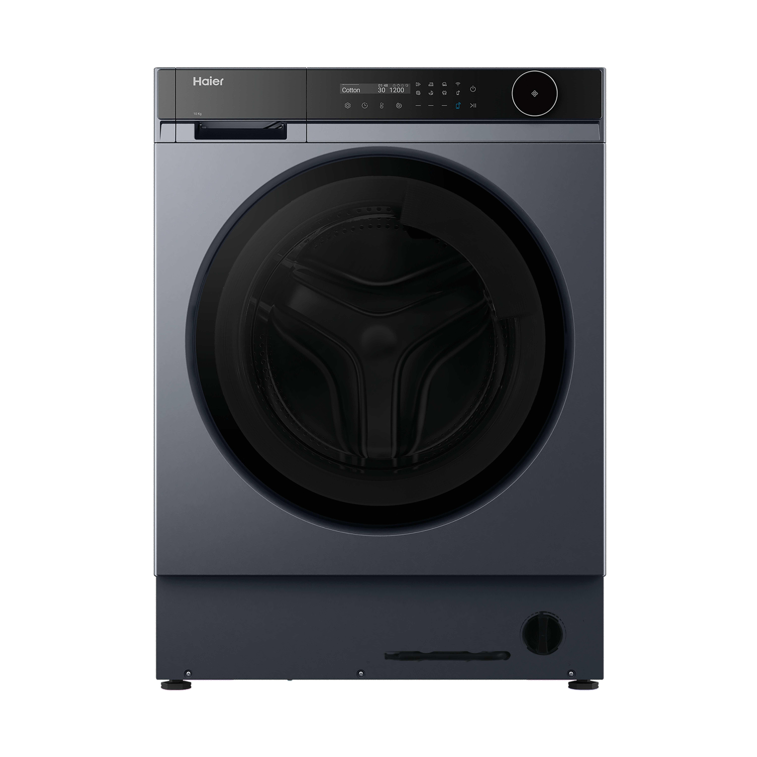 Haier HWB100B14858GUUK 10kg 1400 Spin Built In Washing Machine - Graphite & Black full image