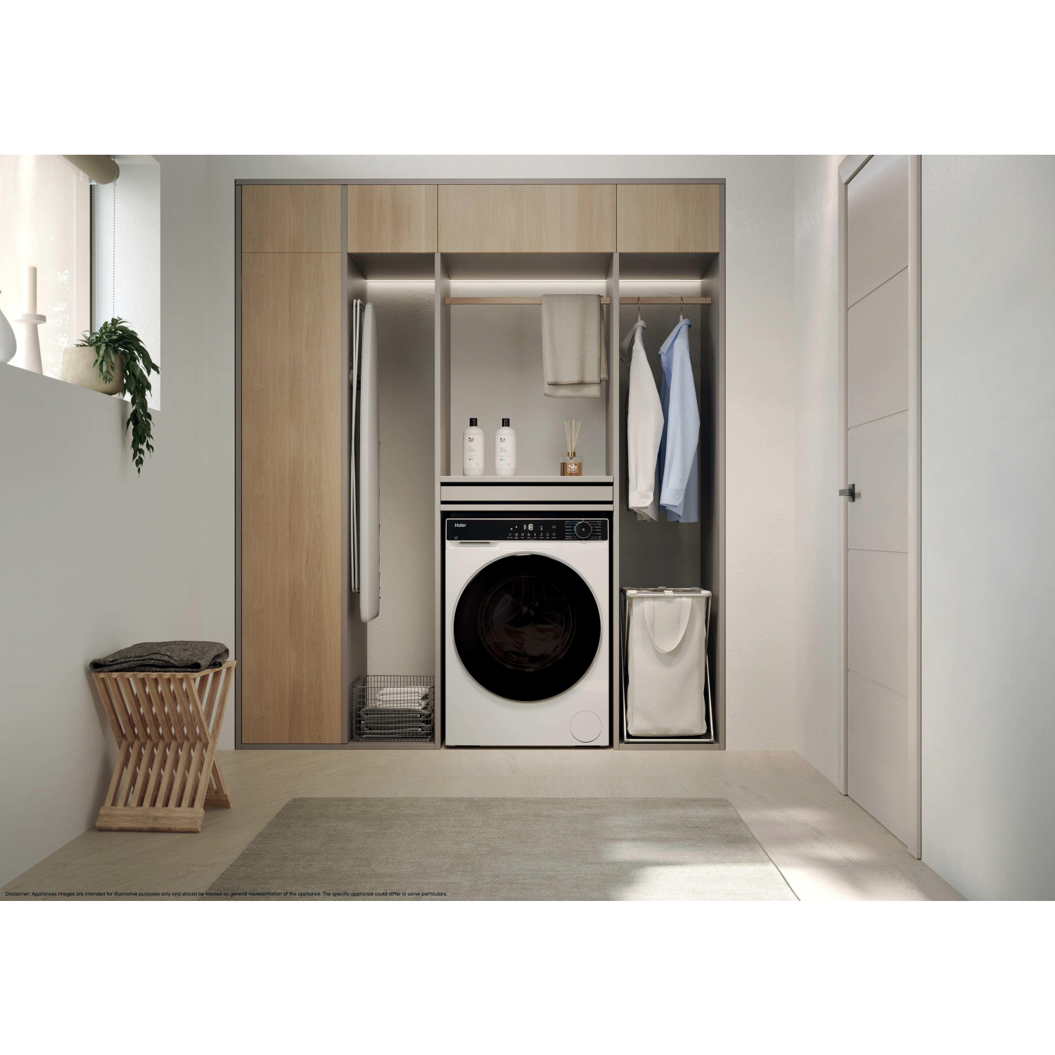 Haier HWD90BP14357TUUK 9kg/5kg 1400 Spin Washer Dryer - White full image
