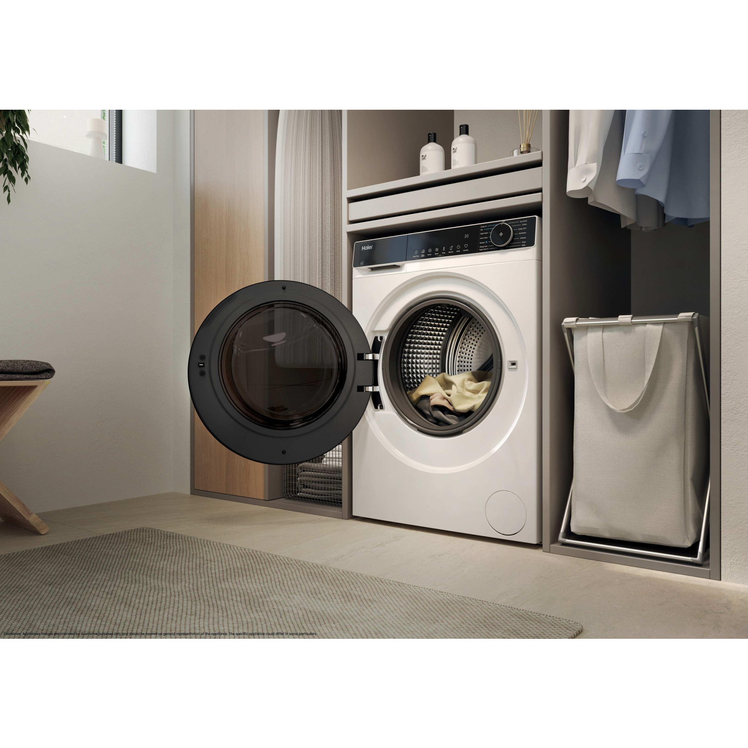 Haier HWD90BP14357TUUK 9kg/5kg 1400 Spin Washer Dryer - White full image