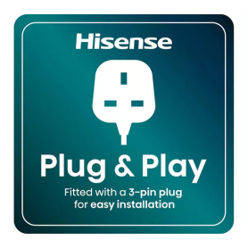 Hisense BI622ABPGUK  Built In Electric Single Steam, Plug & Play Oven - Jet Black - 3