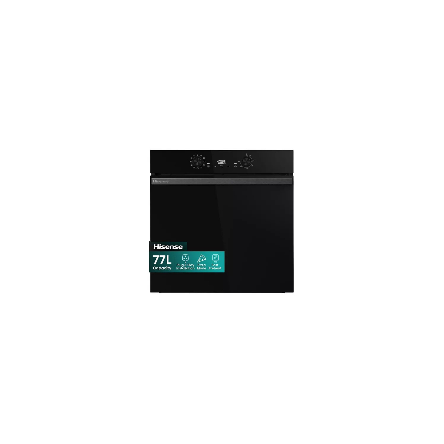 Hisense BI622ABPGUK  Built In Electric Single Steam, Plug & Play Oven - Jet Black full image