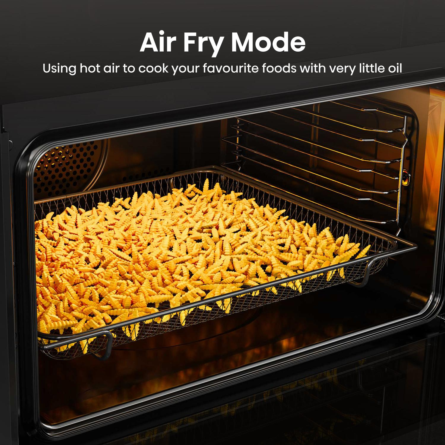 Hisense BUD714221CX 59.4cm Built Under Electric Double Oven - Black & Stainless Steel full image