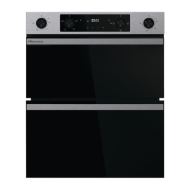 Hisense BUD714221CX 59.4cm Built Under Electric Double Oven - Black & Stainless Steel