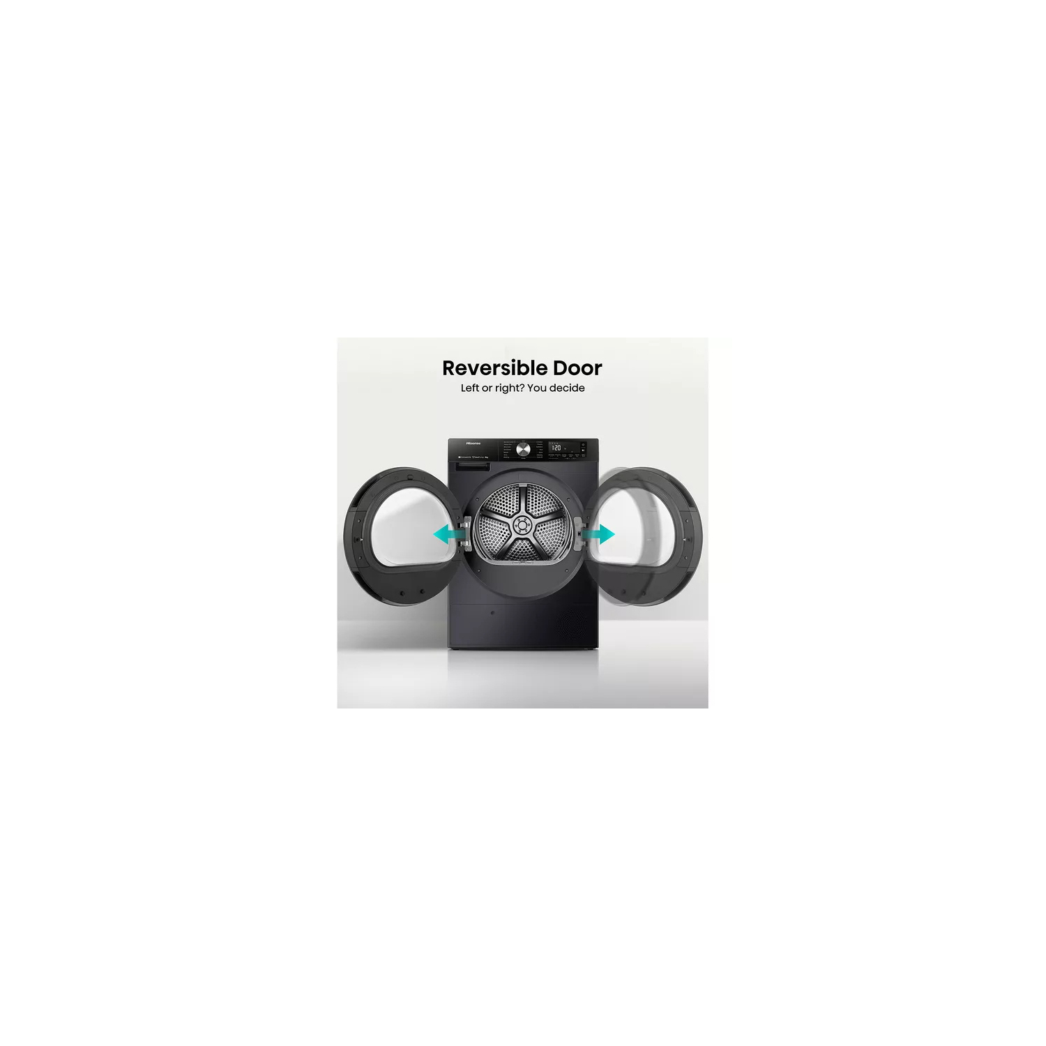 Hisense 3S Series DH3S802BB3 WiFi-enabled 8kg Heat Pump Tumble Dryer - Black full image