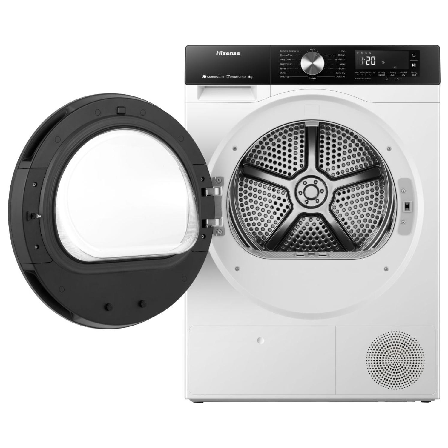 Hisense 3S Series DH3S802BW3 WiFi-enabled 8kg Heat Pump Tumble Dryer - White full image