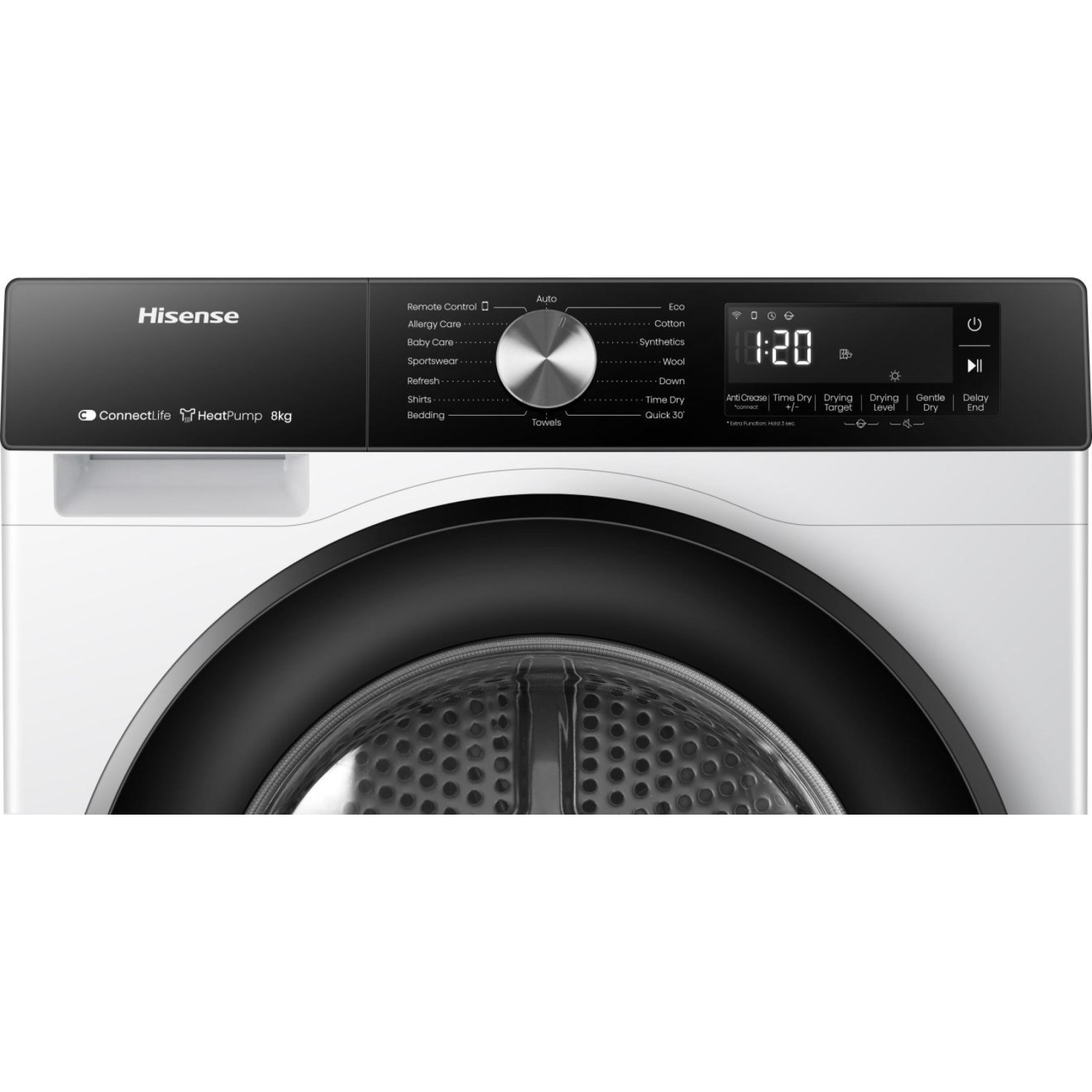 Hisense 3S Series DH3S802BW3 WiFi-enabled 8kg Heat Pump Tumble Dryer - White full image