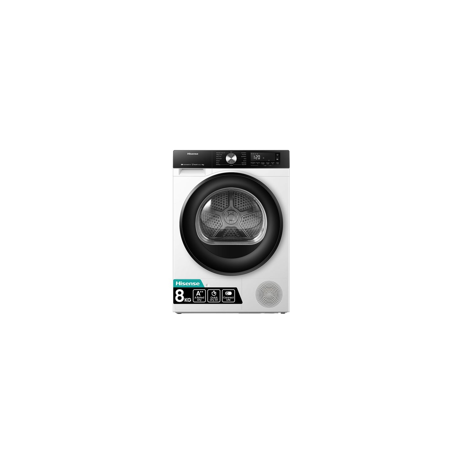 Hisense 3S Series DH3S802BW3 WiFi-enabled 8kg Heat Pump Tumble Dryer - White full image