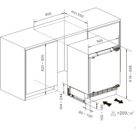 Hisense FUV124D4AWE Integrated Under Counter Freezer with Fixed Door Fixing Kit - 1