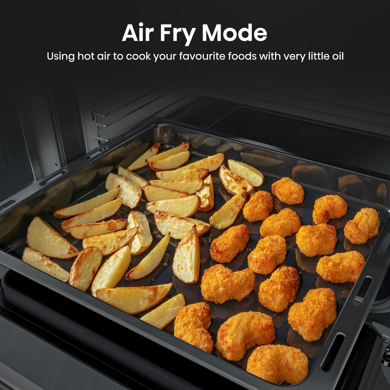 Hisense HDCEC5C10B 50cm Double Oven Electric Cooker with Ceramic Hob - Black full image