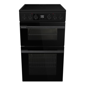 Hisense HDCEC5C10B 50cm Double Oven Electric Cooker with Ceramic Hob - Black