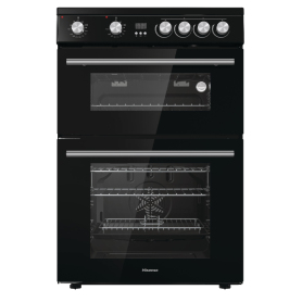 Hisense HDE3211BBUK 60cm Double Oven Electric Cooker with Ceramic Hob - Black