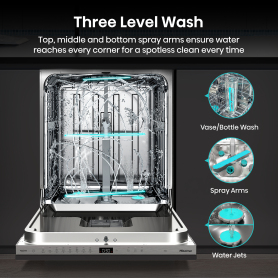 Hisense HV16AUK Full-Size Fully Integrated Dishwasher - 16 Place Settings - 10