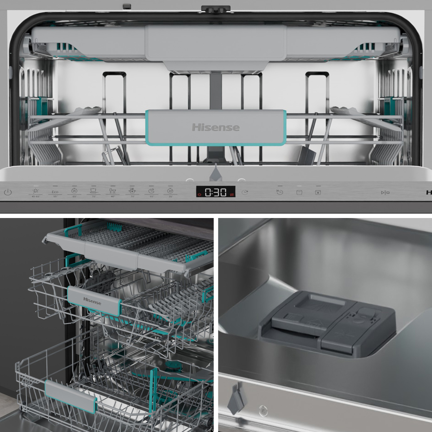 Hisense HV16AUK Full-Size Fully Integrated Dishwasher - 16 Place Settings full image