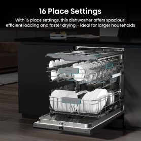 Hisense HV16AUK Full-Size Fully Integrated Dishwasher - 16 Place Settings - 16