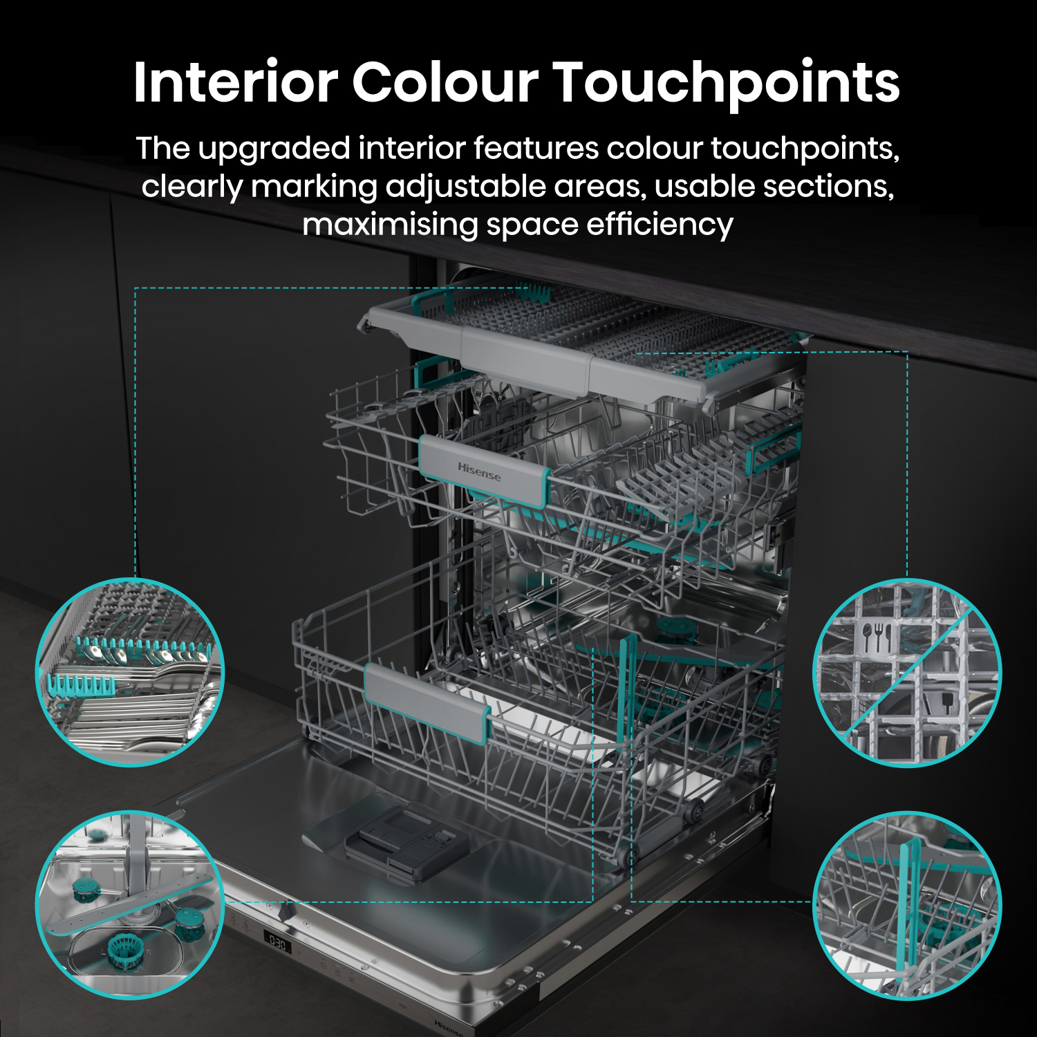 Hisense HV16AUK Full-Size Fully Integrated Dishwasher - 16 Place Settings full image