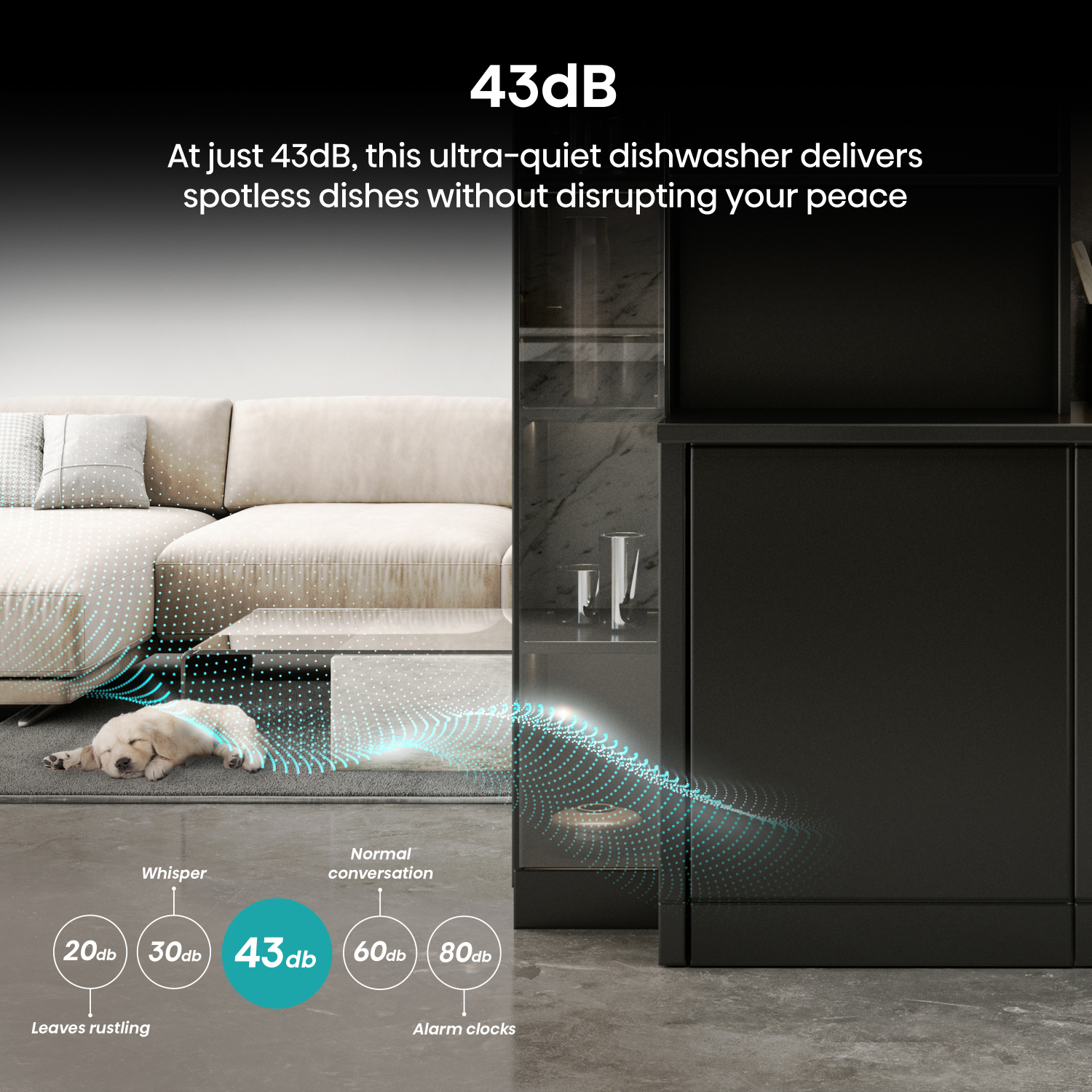 Hisense HV16AUK Full-Size Fully Integrated Dishwasher - 16 Place Settings full image