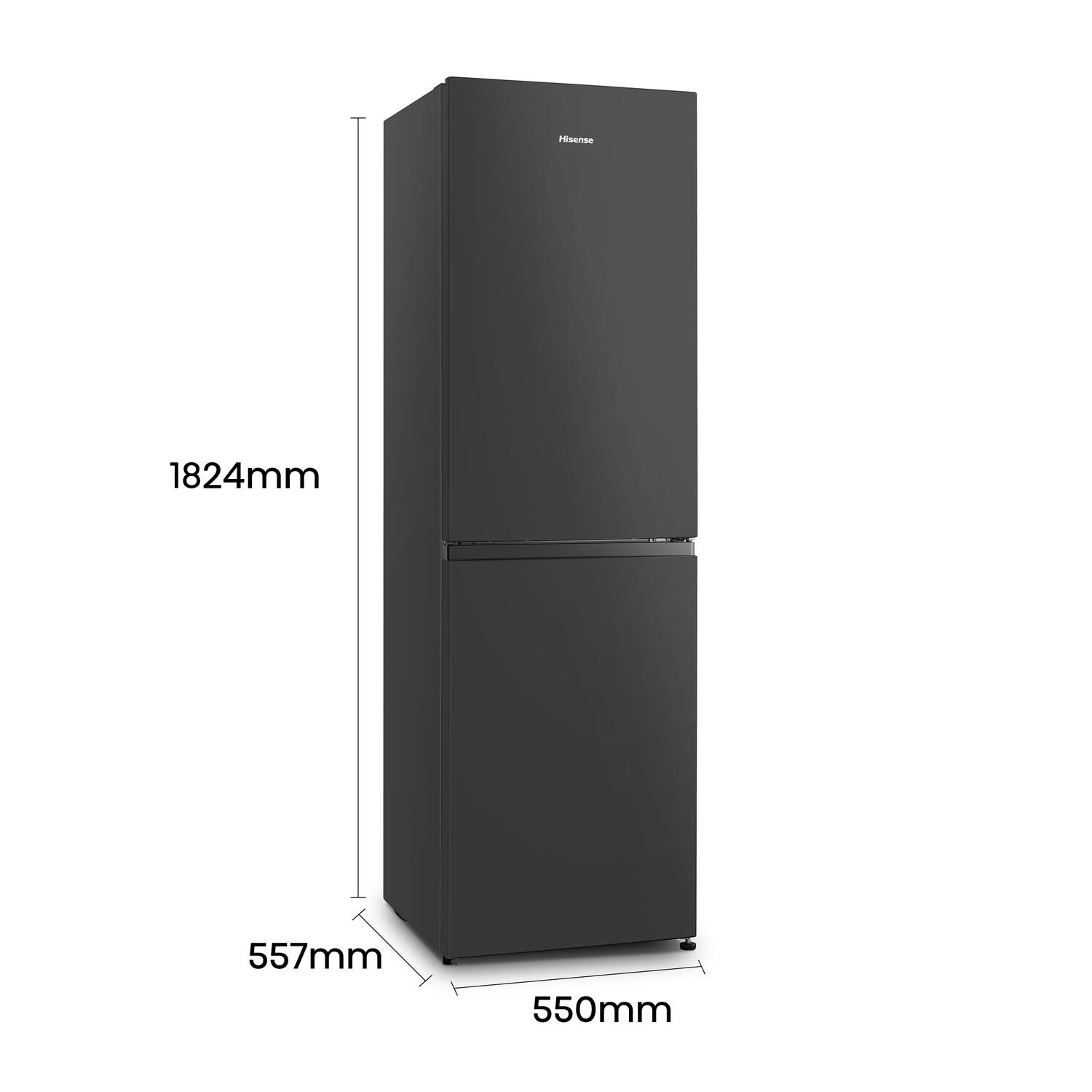 Hisense RB327N4BBE 55cm 50/50 Total No Frost Fridge Freezer - Black Steel full image