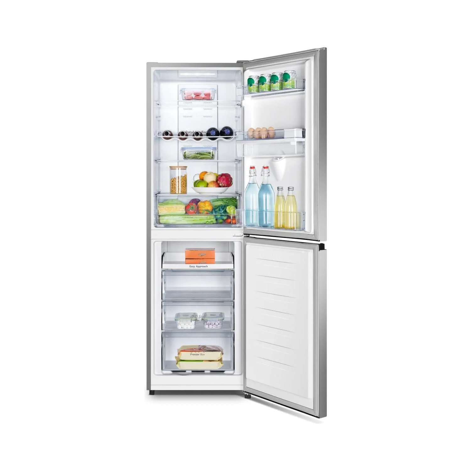 Hisense RB327N4WCE 50/50 Total No Frost Fridge Freezer - Stainless Steel full image