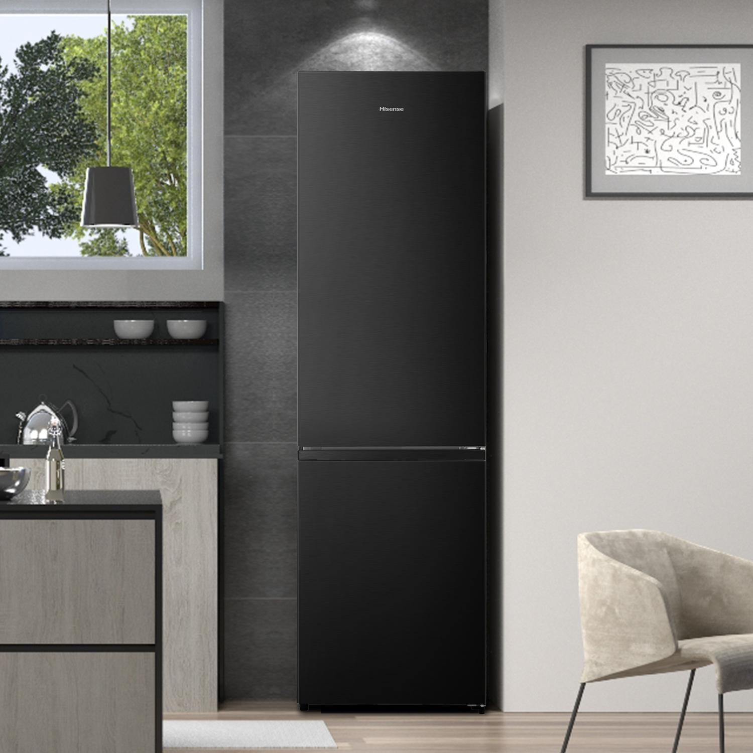 Hisense RB435N4BFE 59.5cm 60/40 Total No Frost Fridge Freezer - Black full image