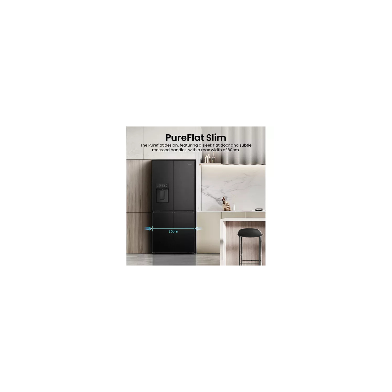 Hisense RQ5P470SYFD Total No Frost American Fridge Freezer - Black full image