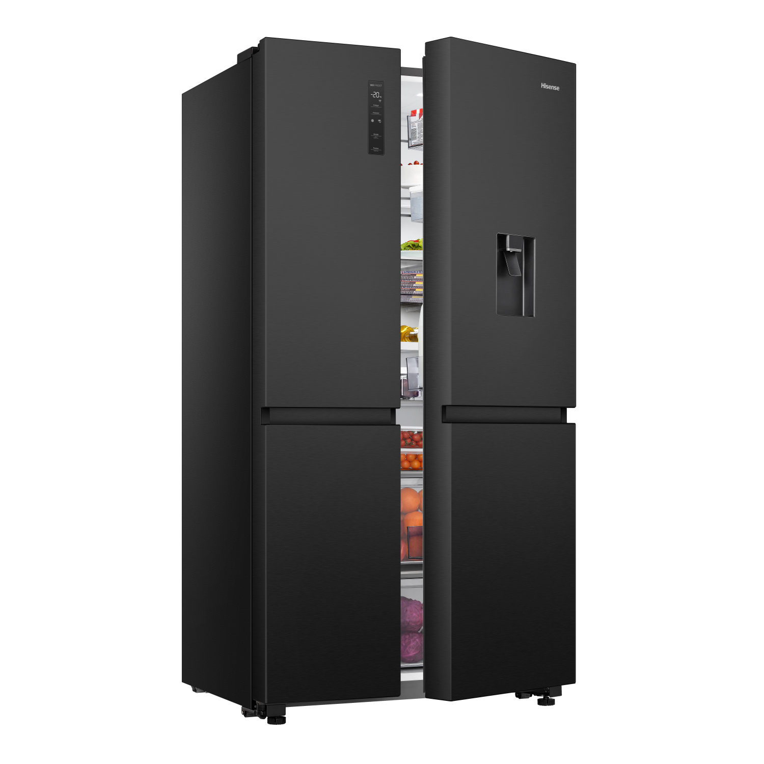 Hisense RS840N4WFE 60/40 91cm Frost Free American Fridge Freezer - Black Stainless Steel full image