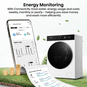 Hisense WF5I9043BWFS 9kg 1400 Spin  Washing Machine - White - 7