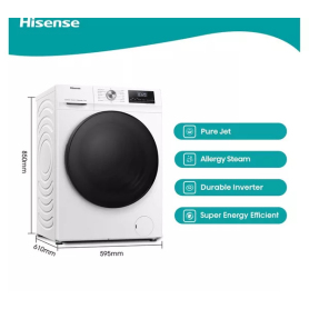 Hisense WFQA9014EVJM 9kg 1400 Spin  Washing Machine - White - 9