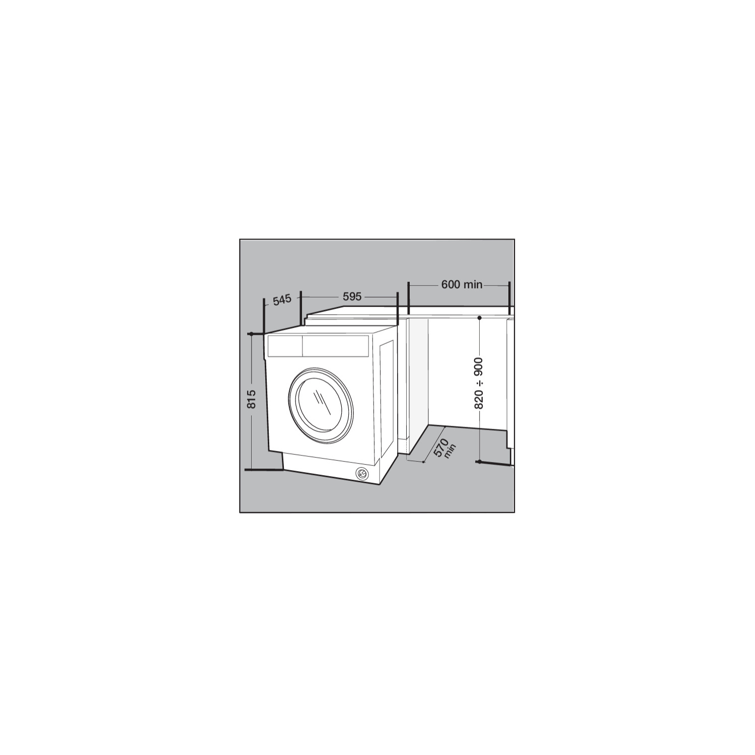 Hotpoint BIWDHG861485 8kg/6kg 1400 Spin Integrated Washer Dryer - White full image